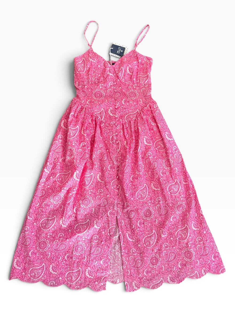 NWT ROLLER RABBIT X TARGET PINK PAISLEY SCALLOP HEM MIDI DRESS